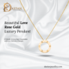 Rose gold circular love pendant with crystal details