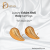 Golden Shell Hoop Earrings with luxury gold shine and textured shell finish
